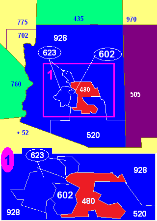 Area Code 480 Map