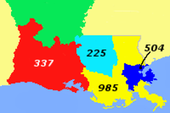 New Orleans Area Code Map