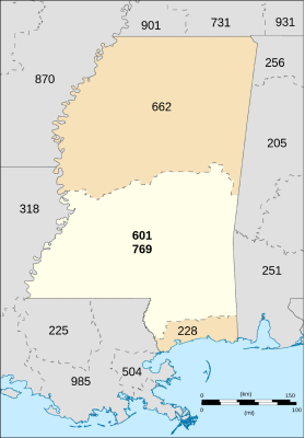 Jackson MS Area Code Map