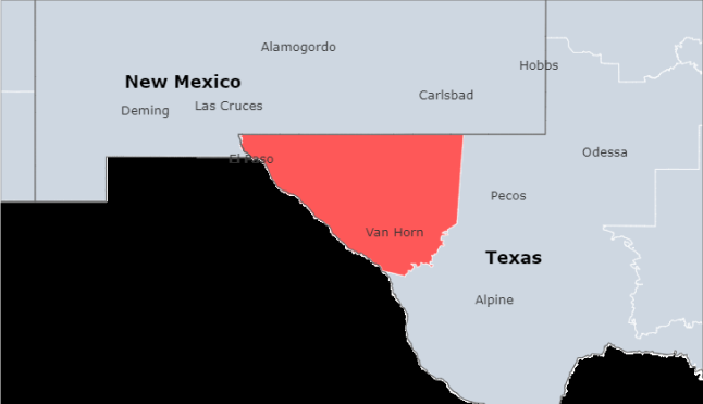 El Paso Area Code Map